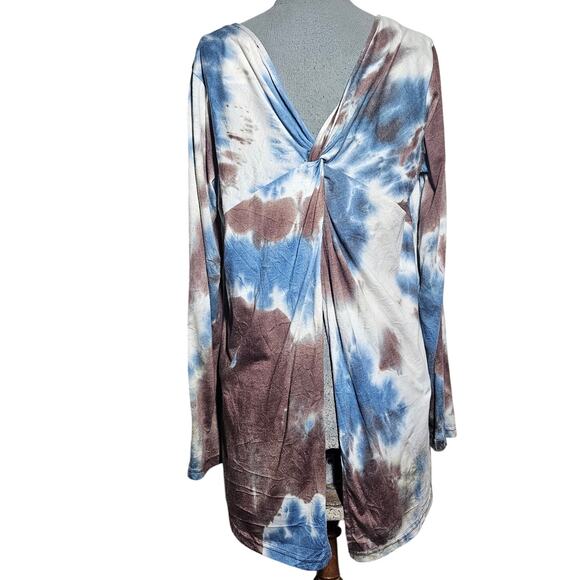 Tie Dye Open Back Long Sleeve Tee Size Large - Picture 2 of 4